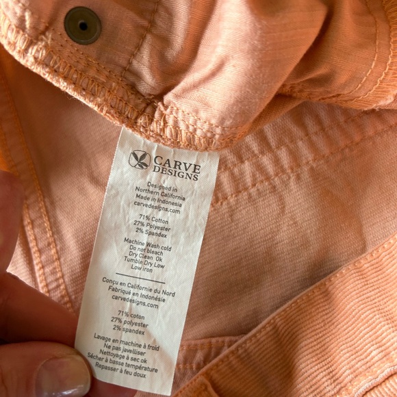 Carve Designs Oahu Shorts 4" Mid Rise Corduroy Frayed Hem Coral 2 EXCELLENT - Picture 4 of 10